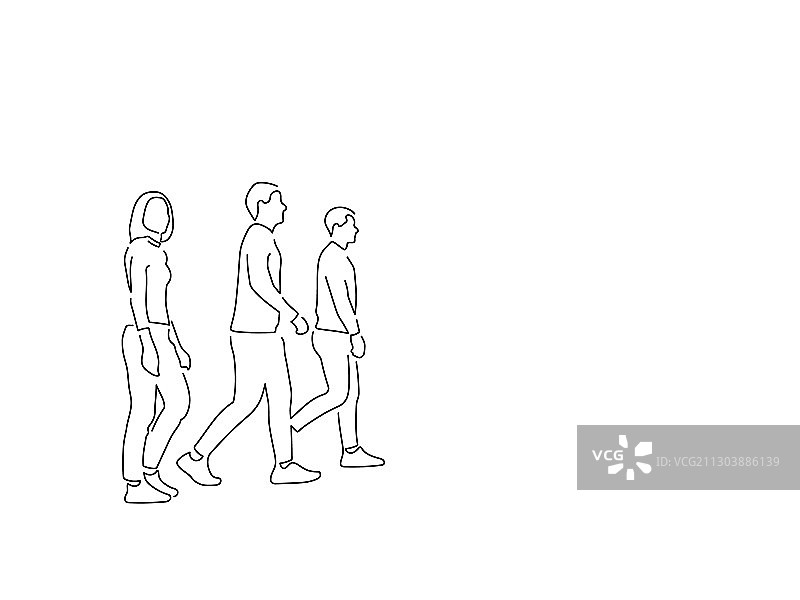 行人线性绘图图片素材