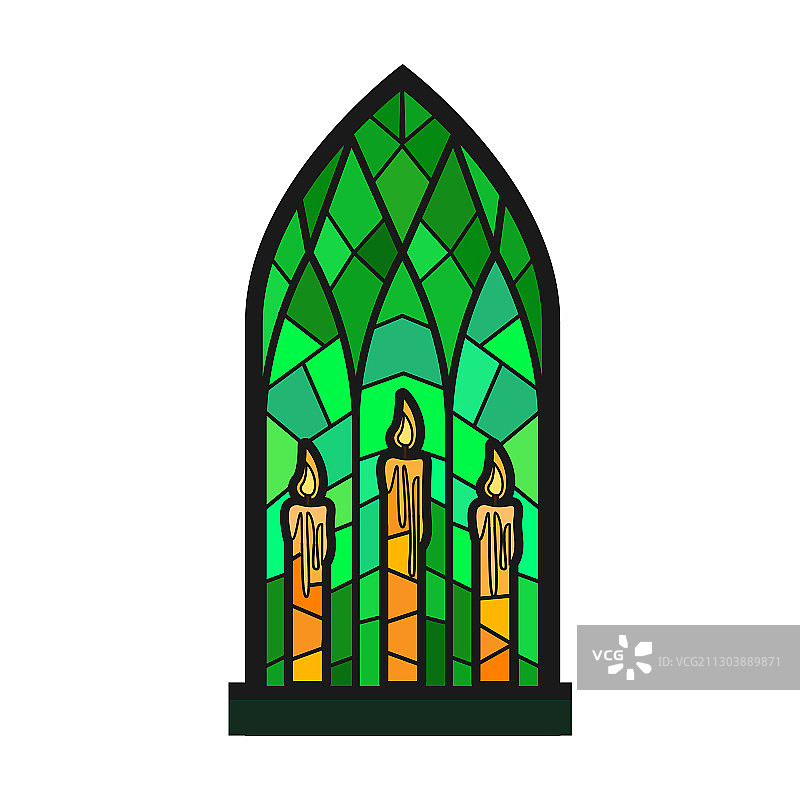 教堂窗户卡通图标图片素材