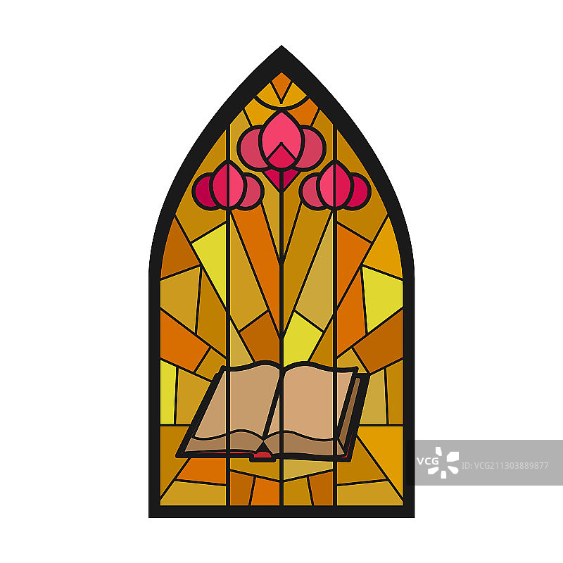 教堂窗户卡通图标图片素材