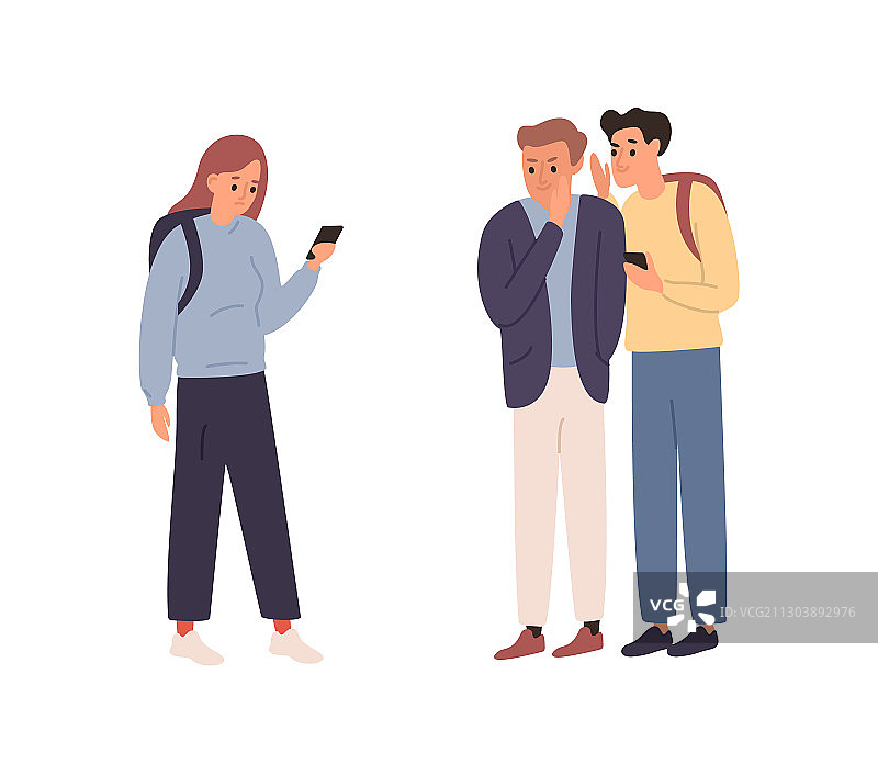 两个愤怒的男学生散布谣言图片素材