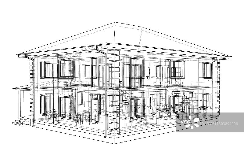 房屋抽象草图图片素材