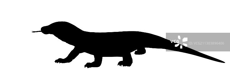 科莫多巨蜥剪影图片素材