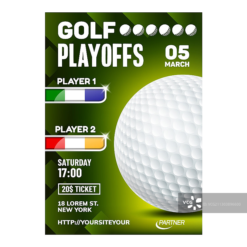 高尔夫球年度赛事宣传海报图片素材