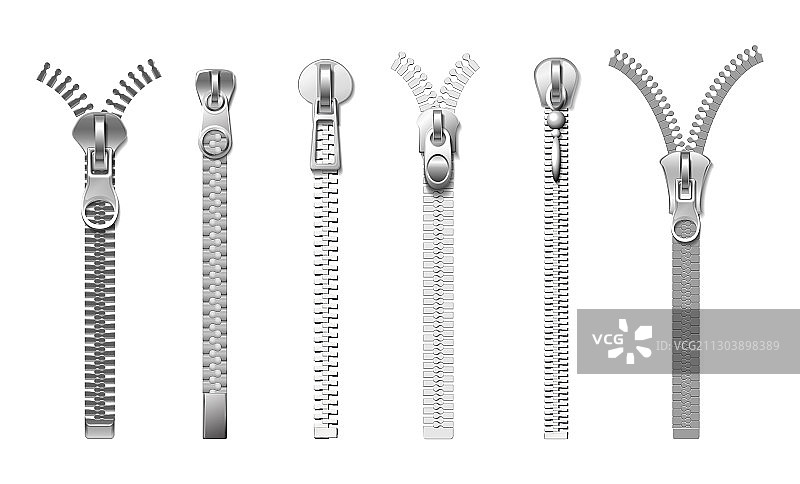 逼真的金属拉链图片素材