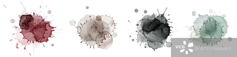 抽象风格大地色水彩污渍图案合集图片素材