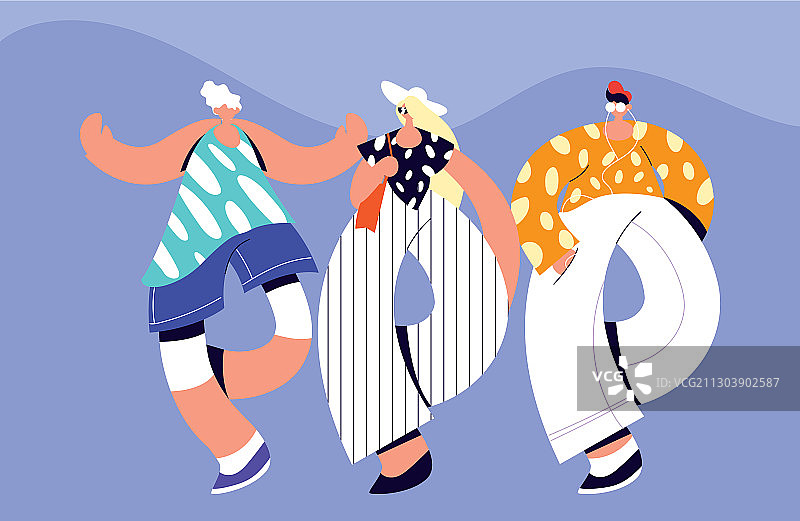 穿着休闲服装的都市人群图片素材