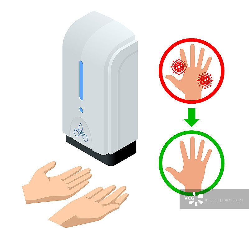 2.5D自动酒精洗手液图片素材