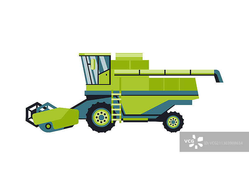 白色背景下的收割机图片素材