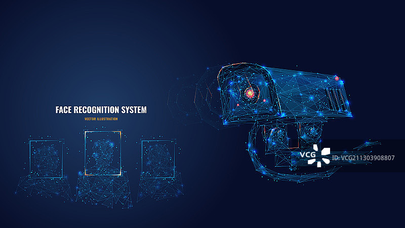 抽象人脸识别系统图片素材
