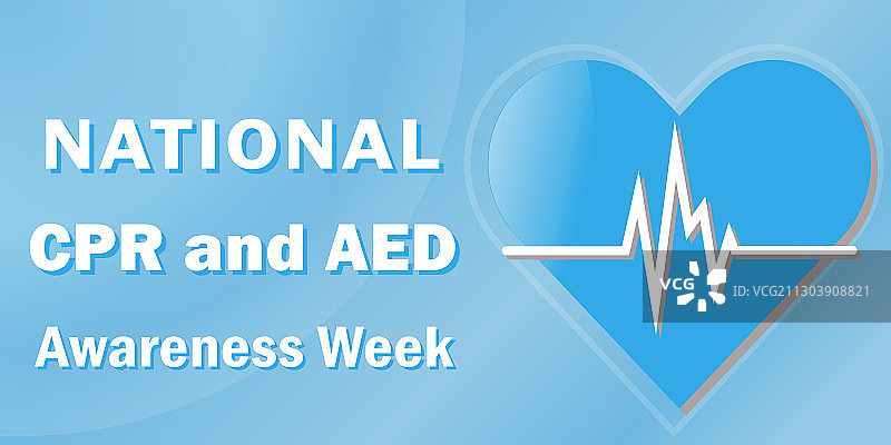 全国心肺复苏和AED意识周海报图片素材