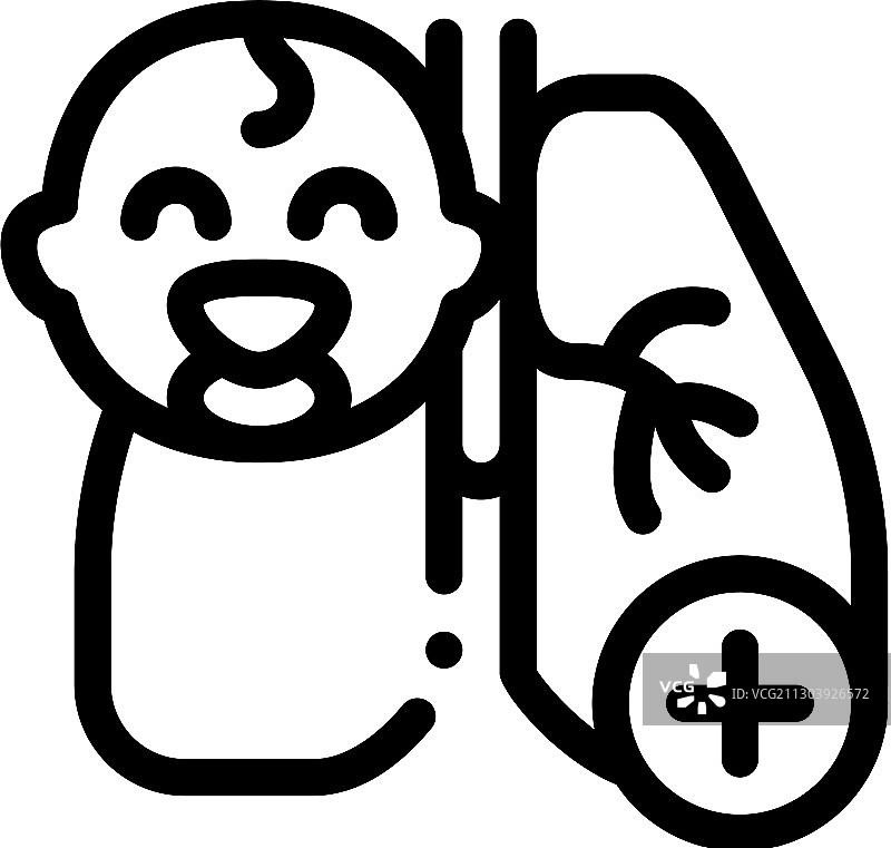 新生儿肺部轮廓图标图片素材