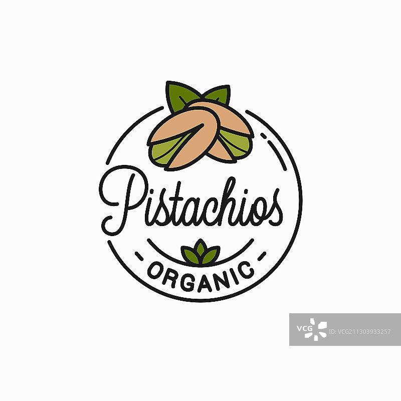 开心果标志圆形线性设计图片素材