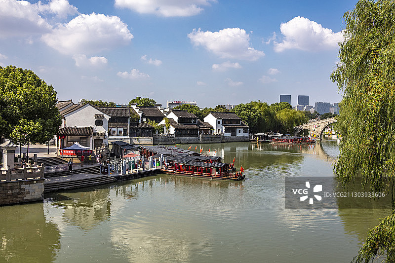 苏州古镇山塘街风光图片素材