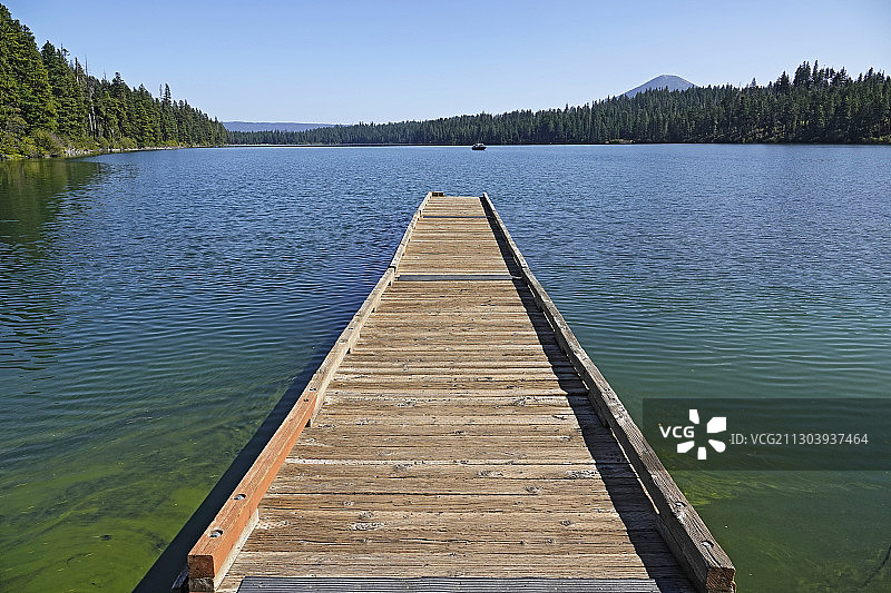 俄勒冈州的木制码头图片素材