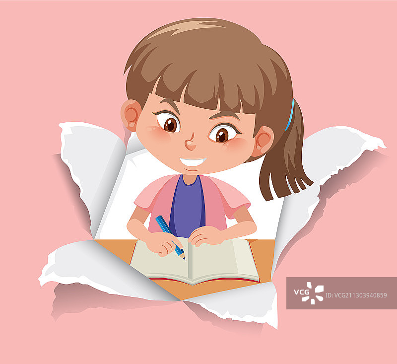 带有快乐女孩的背景模板设计图片素材