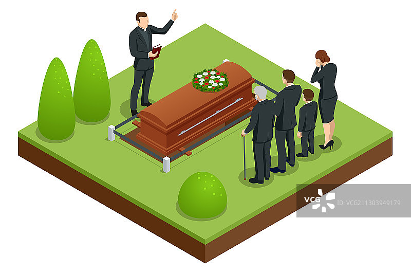 2.5D墓地葬礼场景图片素材