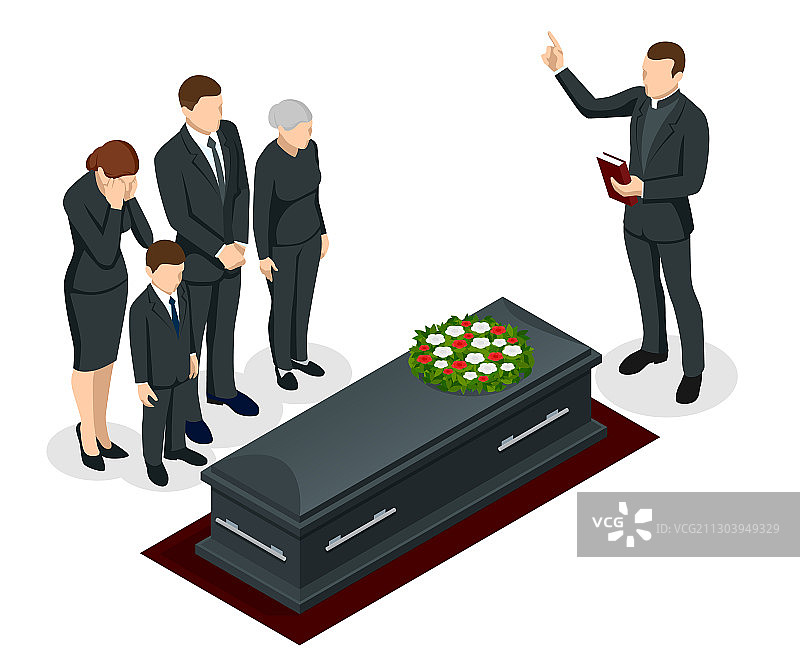 2.5D墓地葬礼场景图片素材