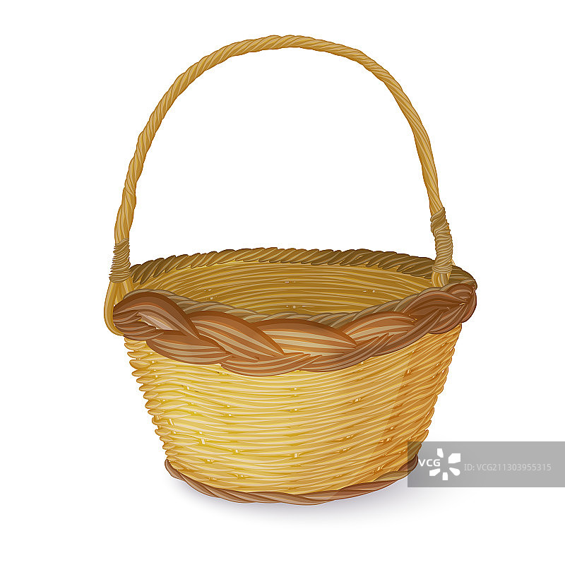 空藤条柳条篮子图片素材
