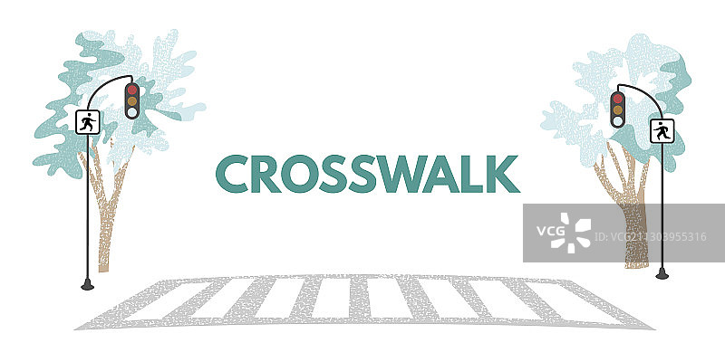 空人行横道扁平设计图片素材