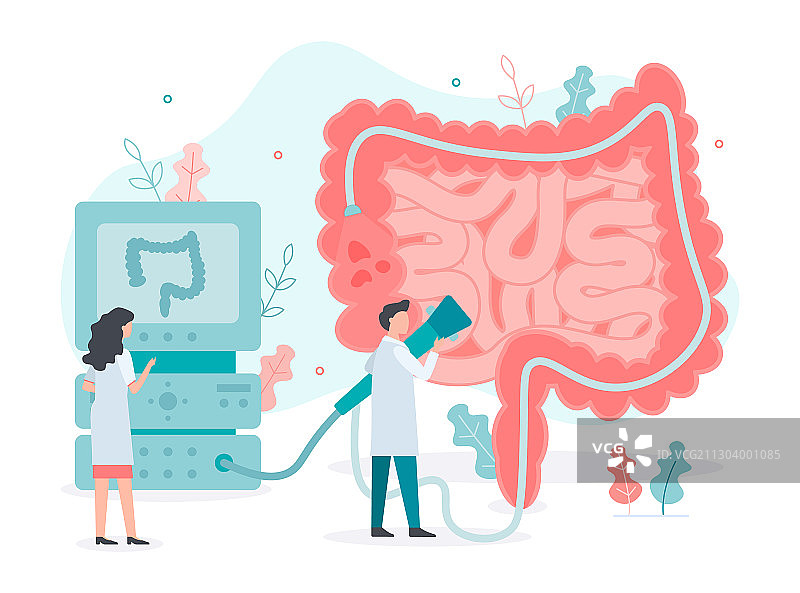 结肠镜检查与肠道健康概念图片素材