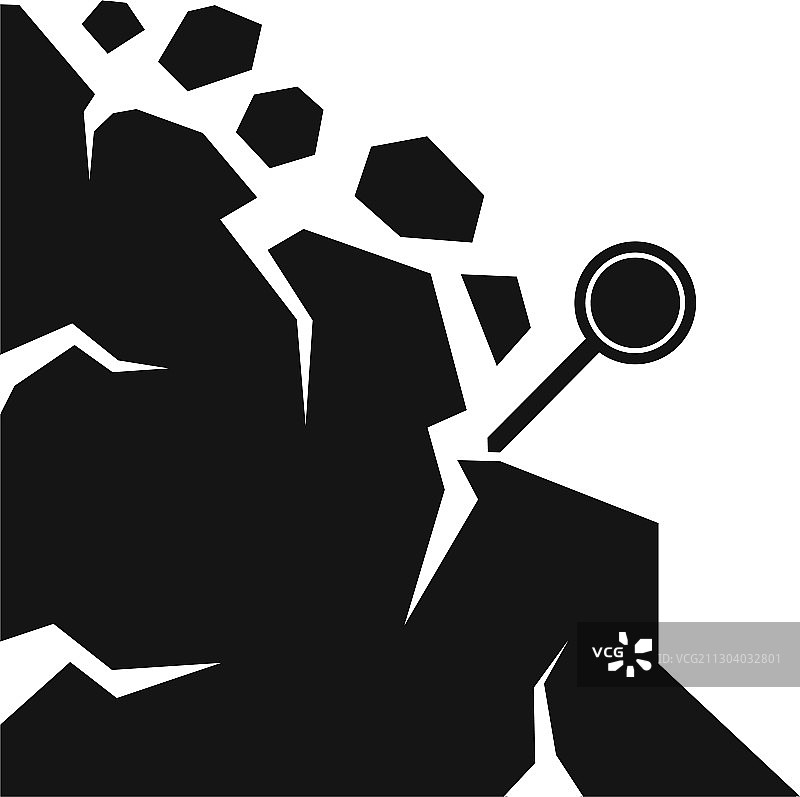 山体滑坡图标简约风格图片素材