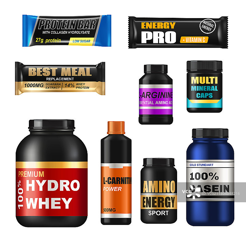 逼真的运动营养罐子图片素材