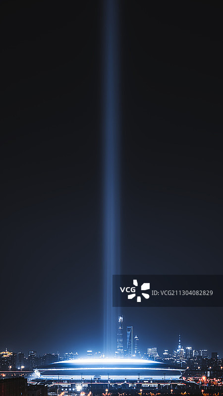 浦东足球场灯光秀图片素材