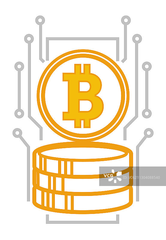 比特币系统数字金融与银行图片素材