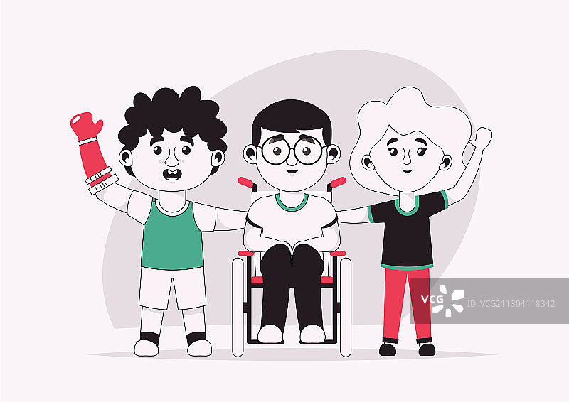 残疾儿童角色图片素材