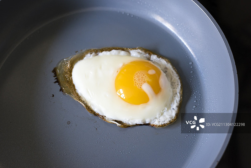 在煎锅中准备一个煎蛋图片素材