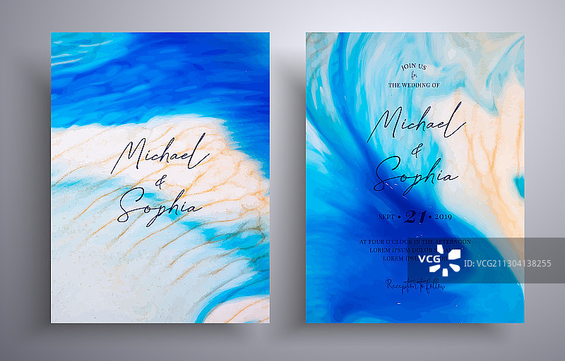 带有石头的美丽婚礼请柬图片素材