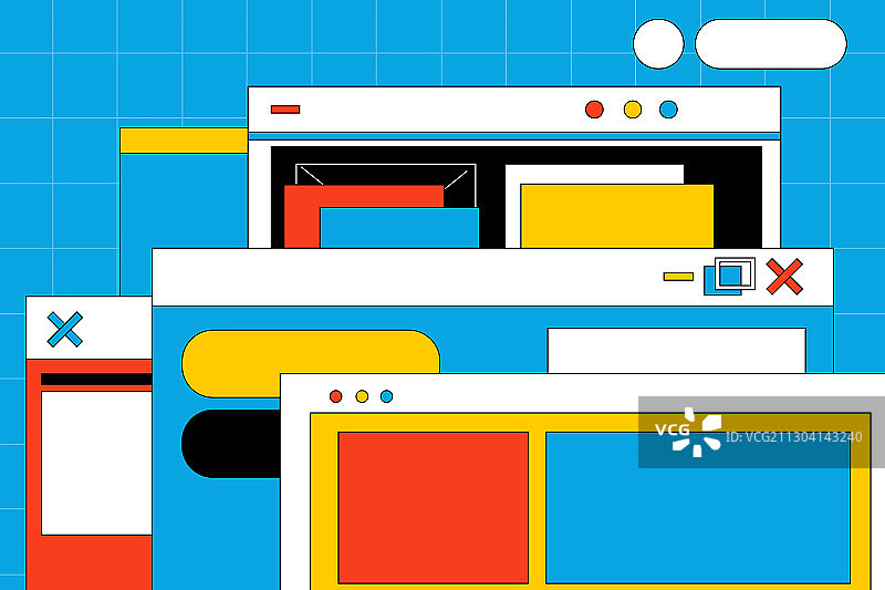 卡通通知招聘求职面视网页信息数据工程程序员编程代码矢量插画图片素材