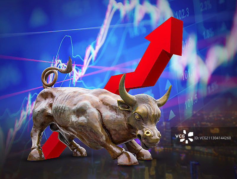 牛市上涨红色箭头图片素材