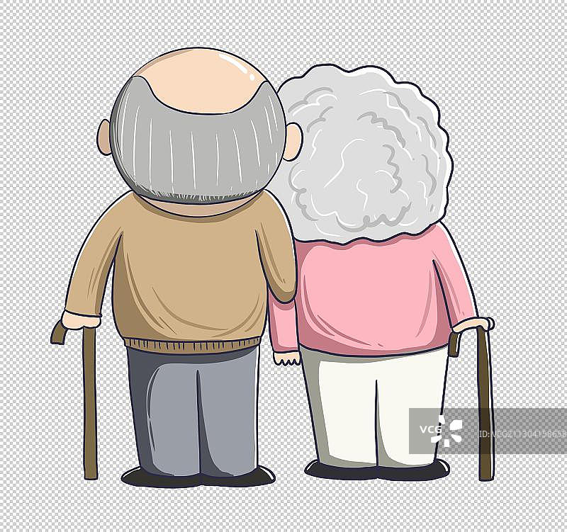 元素：老人背影图片素材