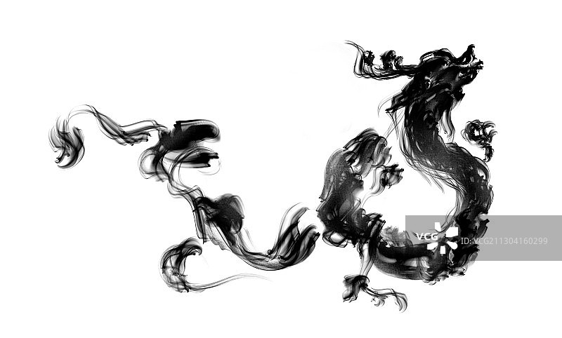 中国风水墨龙元素图片素材