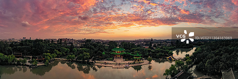 瘦西湖晚霞图片素材