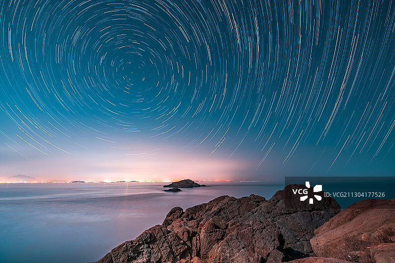 灵山岛夜色图片素材