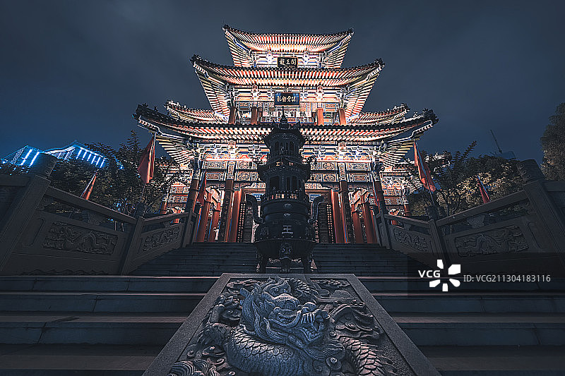 武汉龙王庙夜景图片素材