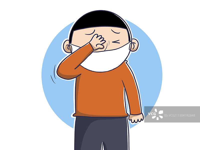 插画：揉眼睛图片素材