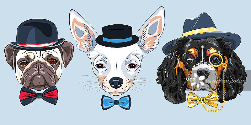 卡通潮狗套装图片素材