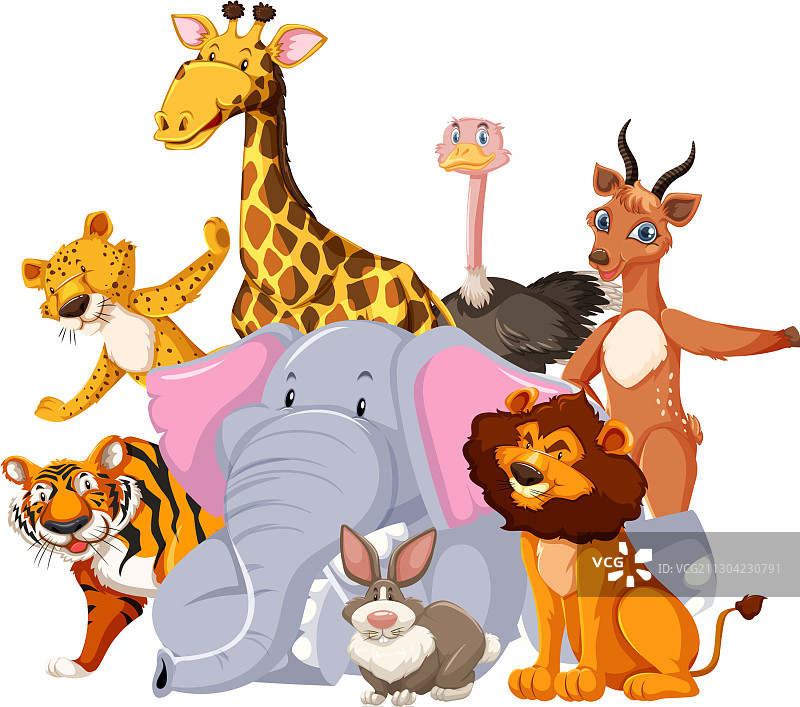 群野生动物卡通人物图片素材
