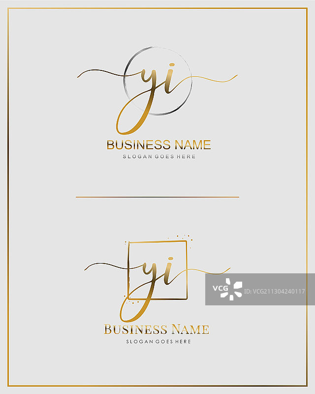 字母Y I手写体logo设计图片素材