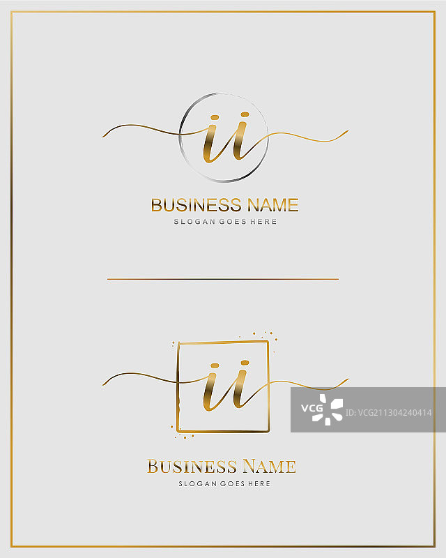 字母I II手写体标志图片素材