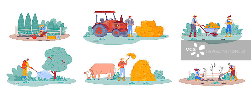 农业工人农场生活场景图片素材