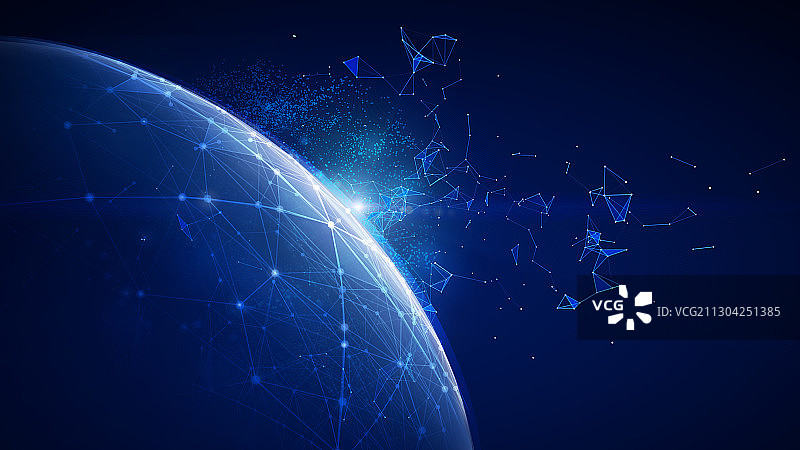 抽象网络空间，全球化概念背景图片素材
