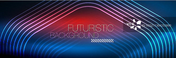 闪亮的霓虹灯线条，条纹和波浪技术图片素材