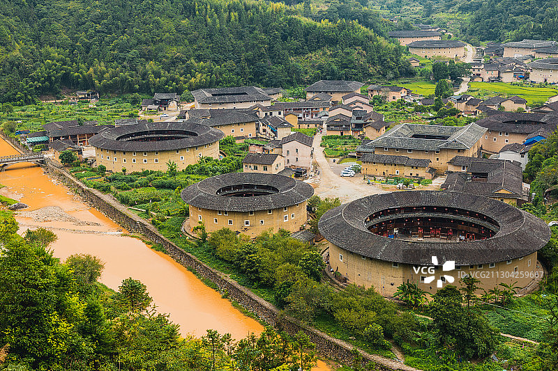 福建漳州南靖河坑土楼风光图片素材