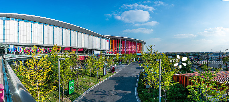 上海国家会展中心夜景图片素材