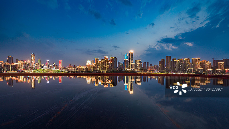 重庆渝中江北区夜景全景图片素材