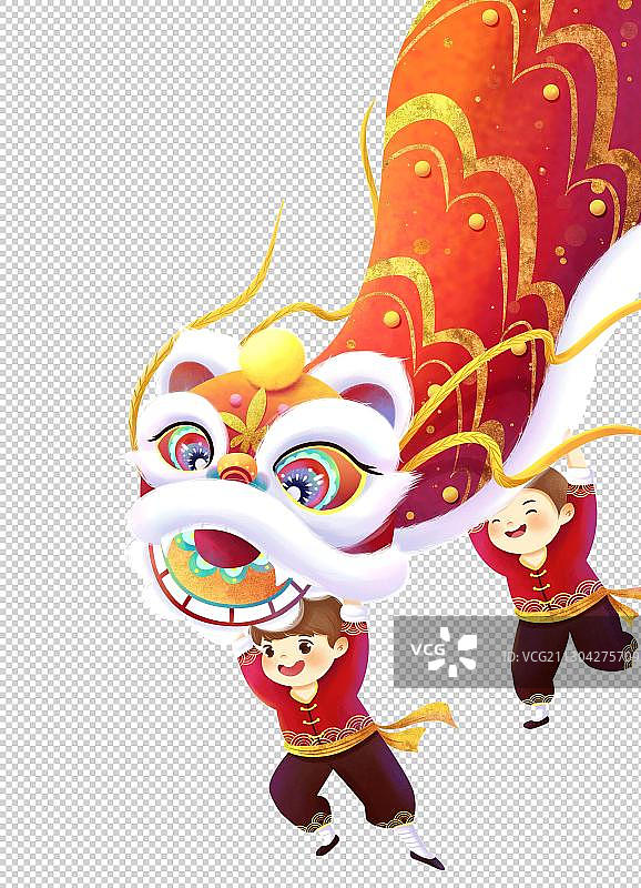 舞狮新年元素图片素材